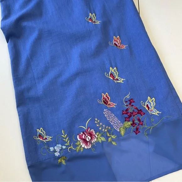 Vintage Y2K Embroidered Maxi Dress with Short Sleeve Mandarin Collar Jacket 8 - Picture 4 of 16